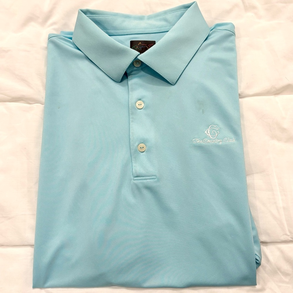 Greg Norman Polo Aqua Country Club Golf Shirt Performance Large - Picture 2 of 11